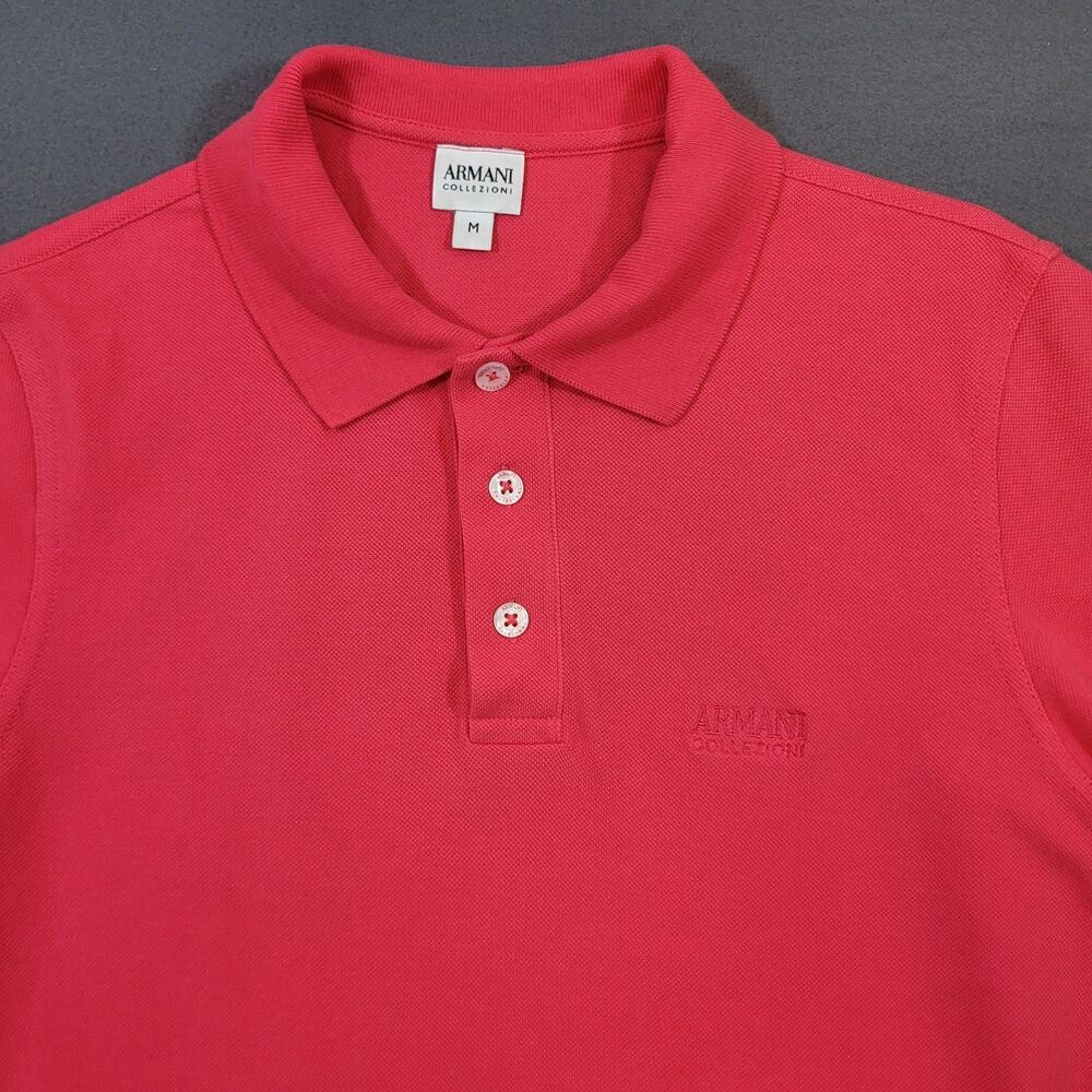 Armani Collezioni Pink Viscose Blend Polo Shirt Mens Slim Small Pink Q51M77 X7